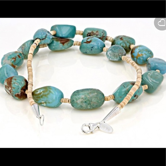 JTV Jewelry - Turquoise Nugget And Heishi Shell Bead Sterling